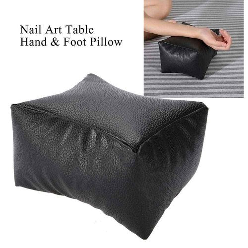 Hand Rest Cushion Pillow Nail Art Design, Hand Pillow Washable Soft PU Arm Rest Cushion Manicure Tool Salon Beauty Accessory (black)