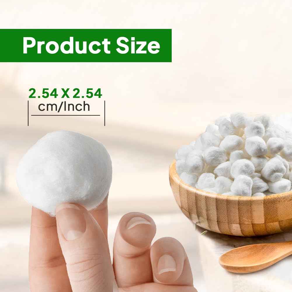 Spa Stix Cotton Balls. 500 Count Medium Size. Non Sterile Super Soft.,White