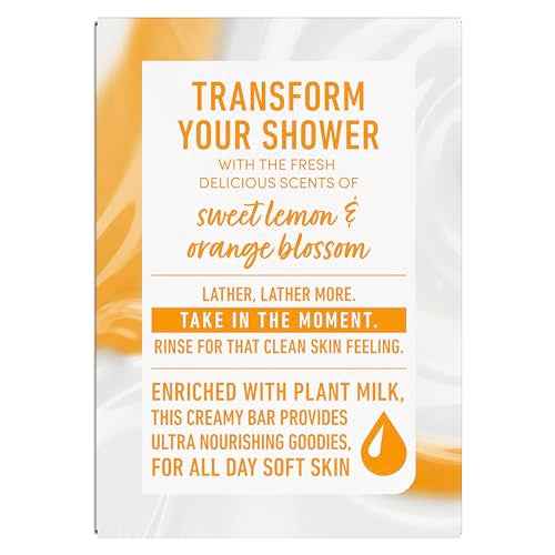 Dove Plant Milk Cleansing Bar Soap Turmeric Milk & Lemon Drop Glow Booster 4 Count for Moisturized Skin Gentle Cleanser, No Sulfate Cleansers or Parabens, 98% Biodegradable Formula 5 oz