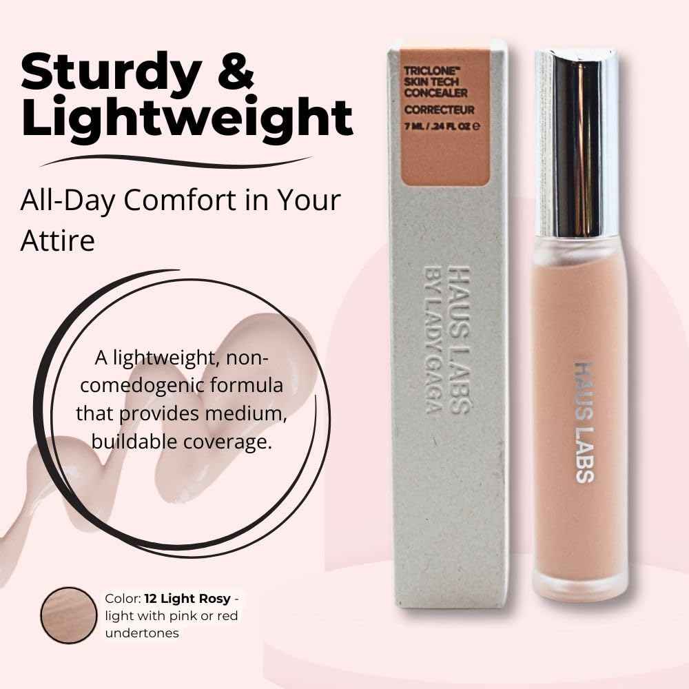 HAUS LABS BY LADY GAGA Triclone Skin Tech Hydrating + De-puffing Concealer with Fermented Arnica 12 Light Rosy
