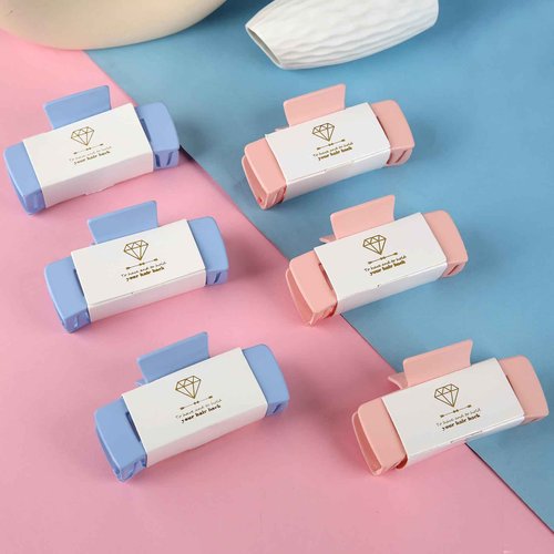 Loanzeg Bridesmaid Hair Claws Bachelorette 4.1 Inch Square Hair Clips Set of 12