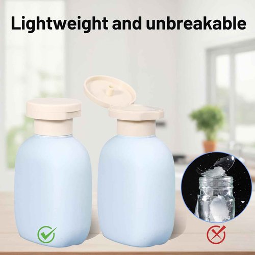 3 Pcs 3.4 oz Shampoo Squeeze Bottle, Refillable Plastic Travel Containers with Labels