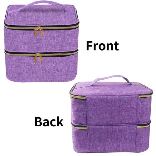 SCNWQ Nail Polish organizer Case Double Layer Nail Polish Tool Storage Bag Fits Nail Lamp Dryer and 30PCS Nail Polish Bottles Travel Carrying Case for Nail Polish Drill Manicure set