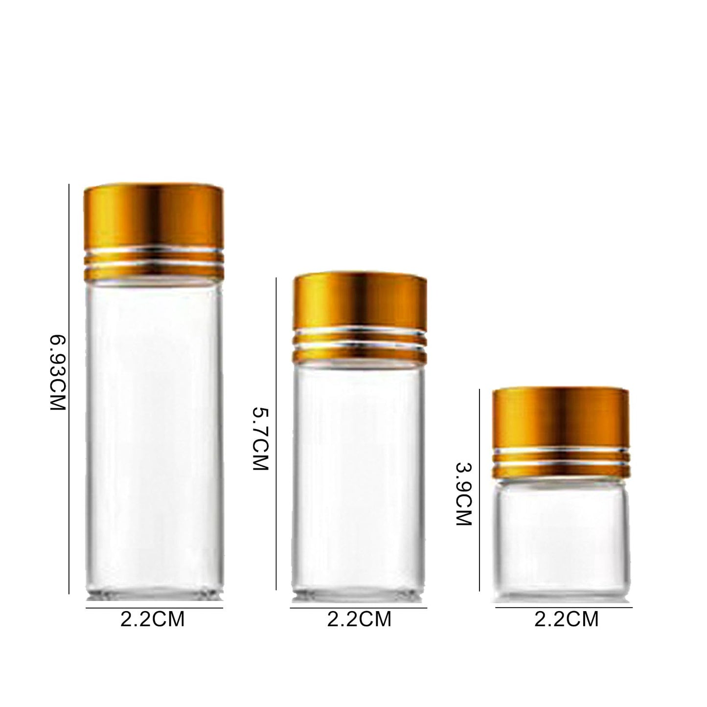 AGENIZ 30 Pack Clear Empty Glass Jars with Screw Aluminum Caps, 5/10/15ml Mini Glass Sample Jar Oil Vials,for Essential Oil Powders Storing,Wedding Favors Decoration, Message Bottle (10ml)