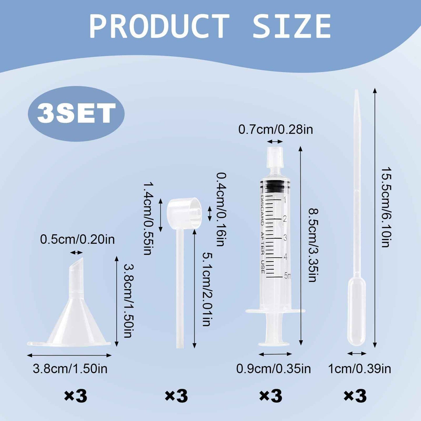 Perfume Dispenser Transfer Tool Kit, Large Bottle Dispensing Funnel and Syringe Dispenser Pump, Refillable Set for Travel Cosmetic Perfumes Transfer to Empty Small Bottles (12Pcs Transfer Tool Kit)