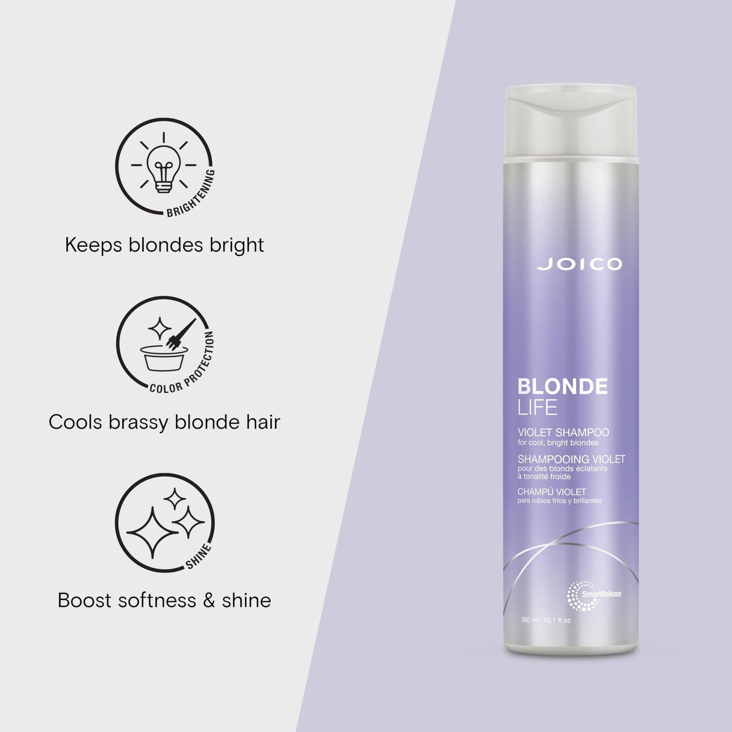 Joico Blonde Life Violet Shampoo and Conditioner | For Cool & Bright Blonde Hair | Neutralize Brassy Tones | Banish Yellow Tones | Boost Shine | Sulfate Free | With Monoi & Tamanu Oil