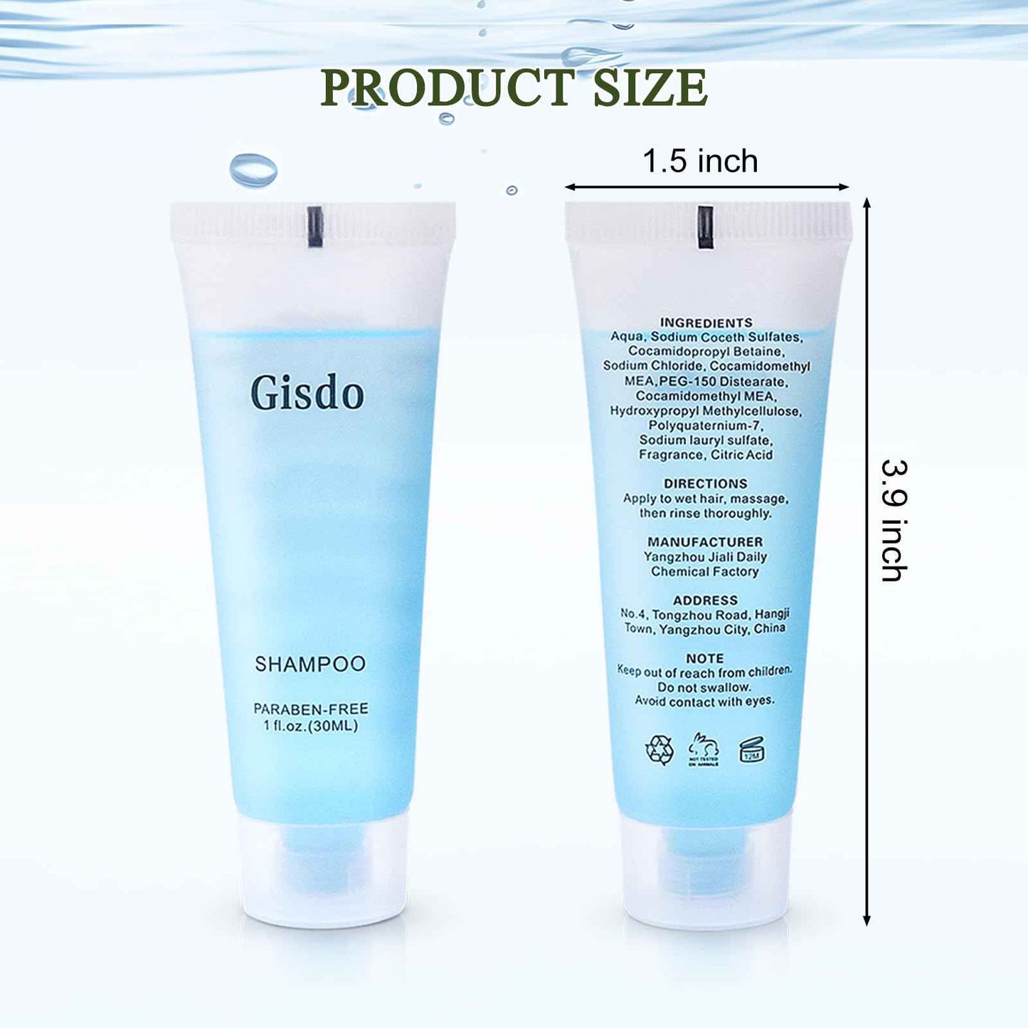 Gisdo 200 Pack Travel Size Shampoo Bulk, 30mL, 1 oz Hotel Shampoo Supplies for Guests, AirBnB Essentials, Travel Size Toiletries Bulk