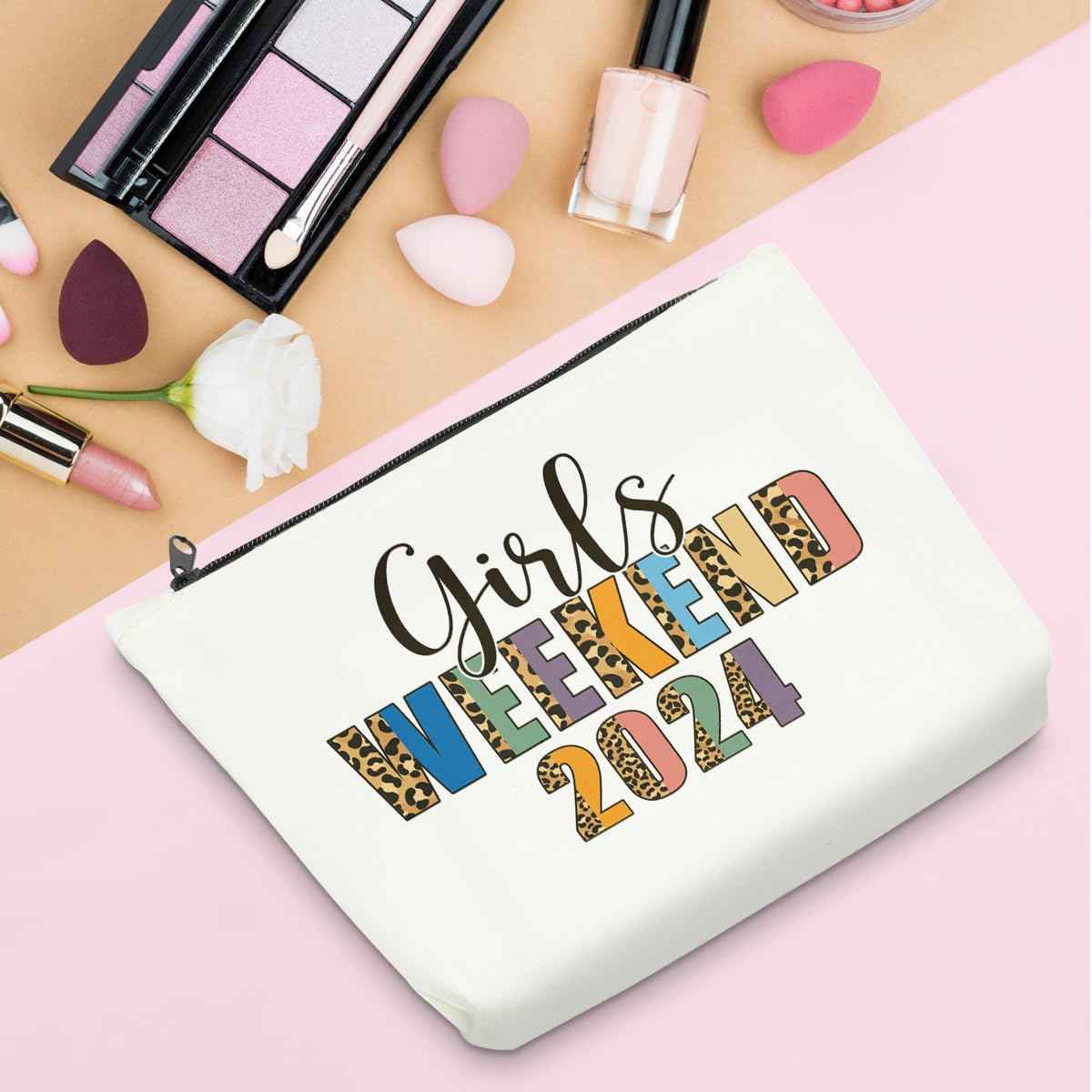 Sldpngo Funny Girls Weekend Gifts 2024 Travel Makeup Bag Girls Trip Gifts Favors Weekend Make Up Bag Travel Gifts for Women Her Girls Travel Cosmetic Bag for Travel Weekend Holiday Trip Vacation
