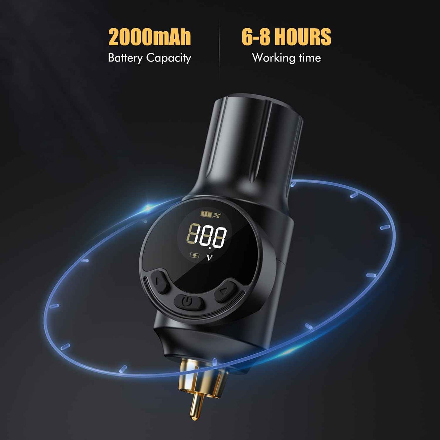 Wireless Tattoo Battery Pack Cordless Tattoo Power Supply 2000mAh Tattoo Machine Battery RCA Connector with LED Digital Display for Tattoo Pen Rotary Tattoo Gun
