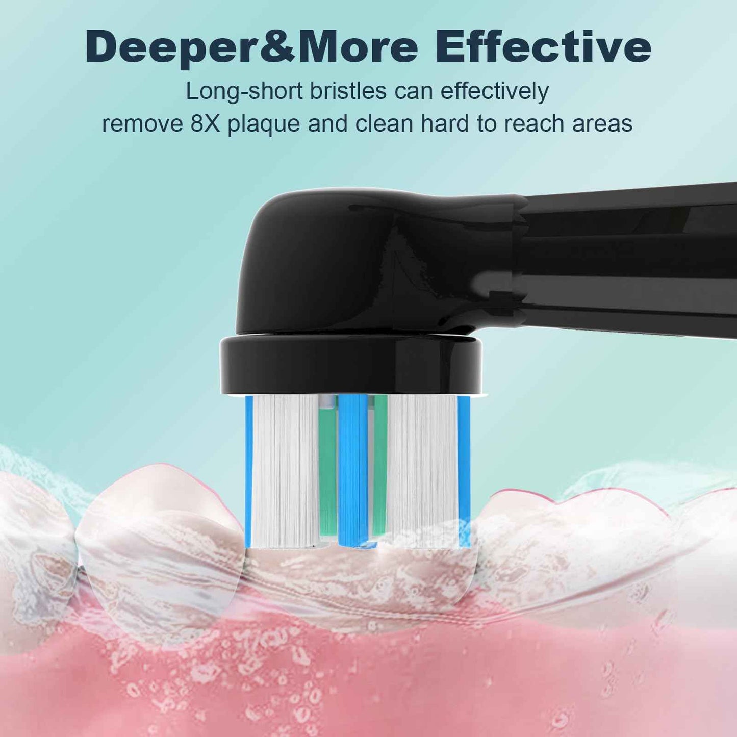 iO Replacement Heads Compatible with Oral B iO Electric Toothbrush,Round Brush Heads for Gentle Gum Care & Deep Cleaning,6PACK,Black