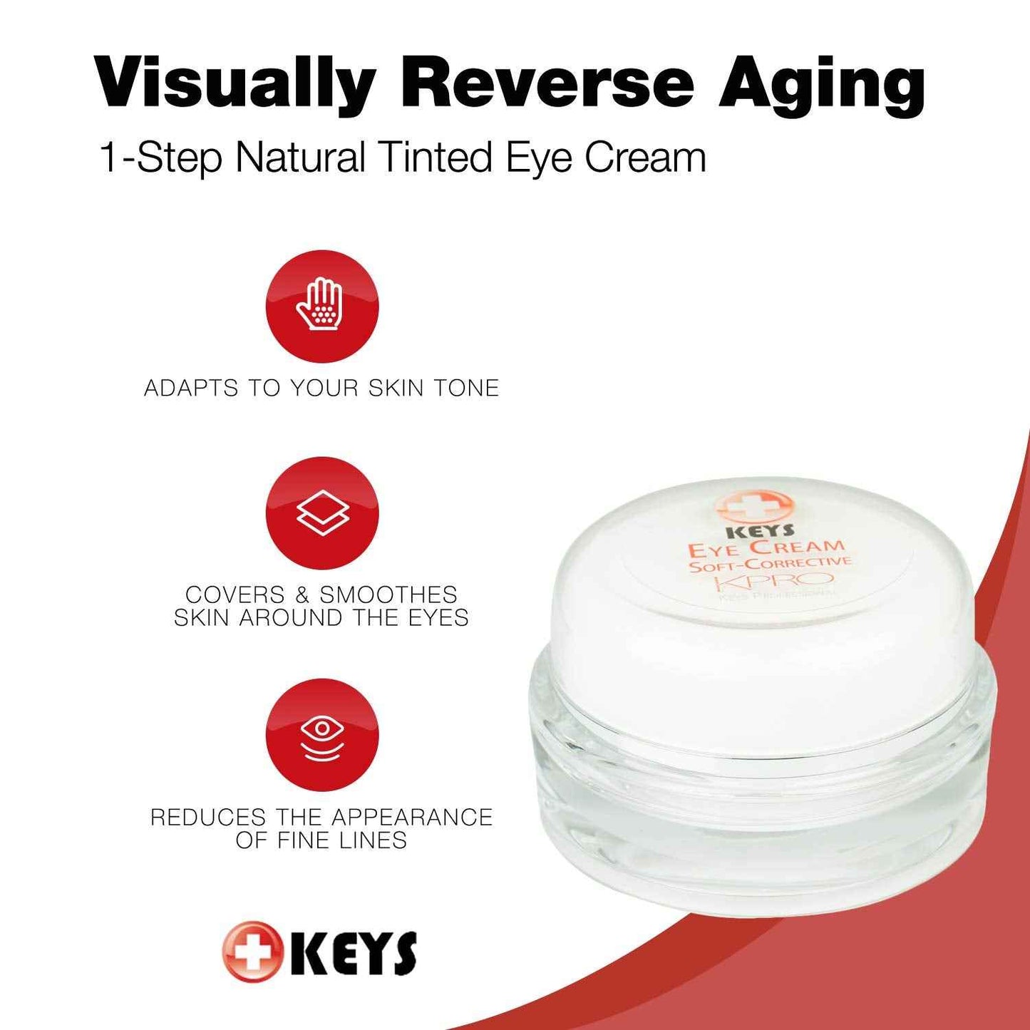 Keys Care KPRO Illuminating Tinted Eye Cream with OptiFX Adaptive Color Technology | Moisturize, Smooth, and Fill Undereye | 100% All-Natural & Hypoallergenic (0.5 oz)