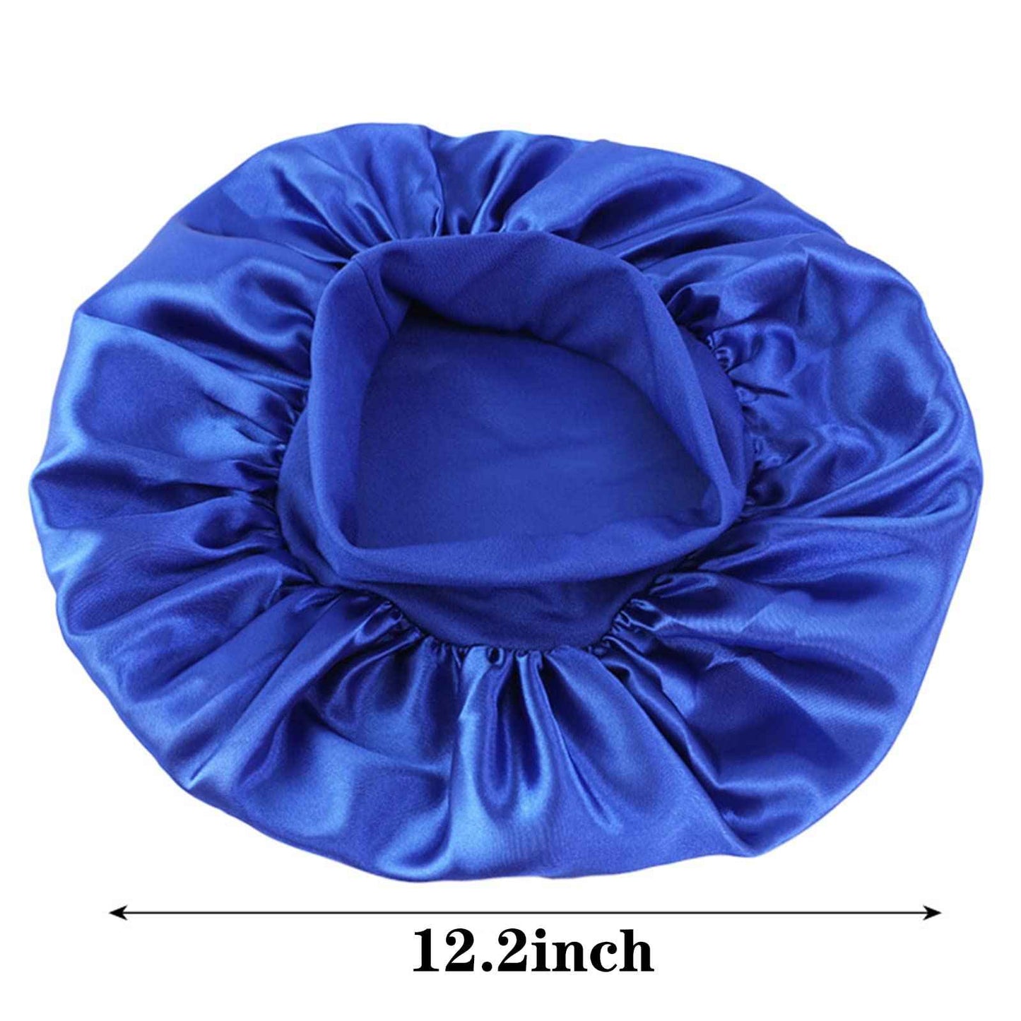 Tergy 12pcs Satin Bonnet Caps for Women Solid Color Hair Bonnets for Sleeping Elastic Band Bonnet Hats for Black Women Hair Care