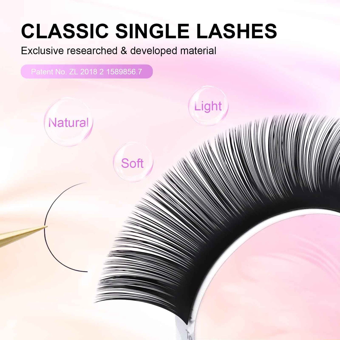 NAGARAKU Eyelash Extensions Individual Lashes 0.07mm C curl 7-15mm Mix Tray Classic Matte Black Soft Natural Faux Mink 16 rows 5 Trays