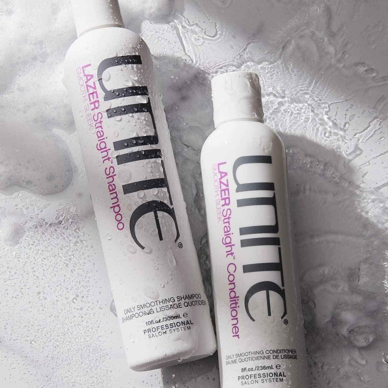 UNITE Hair - LAZER Straight Conditioner - Frizz-Defying & Smoothing Conditioner - Hydrates, Tames, & Adds Shine to Thick, Coarse, or Unruly Hair - Paraben-Free & Sulfate-Free, 8 Fl Oz