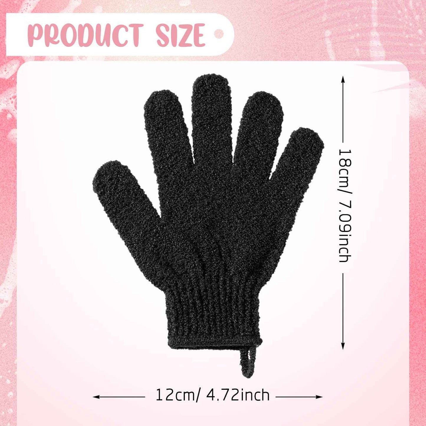 Didaey 104 Pcs Exfoliating Glove Bulk Shower Gloves with Hanging Loop Exfoliating Body Scrubber Dead Skin Remover for Body Bath Beauty Spa Massage Scrubs Men Women Bathing(Black)