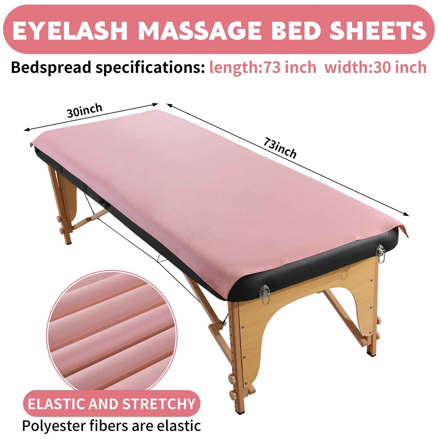 BALAPET Lash Bed Sheets Non-Sticky Sugaring and Waxing Pad Wipeable and Waterproof PU Leather Massage Table Cover Suitable for Grafting Eyelash Beds Massage Tables,SPA,Beauty(Pink)