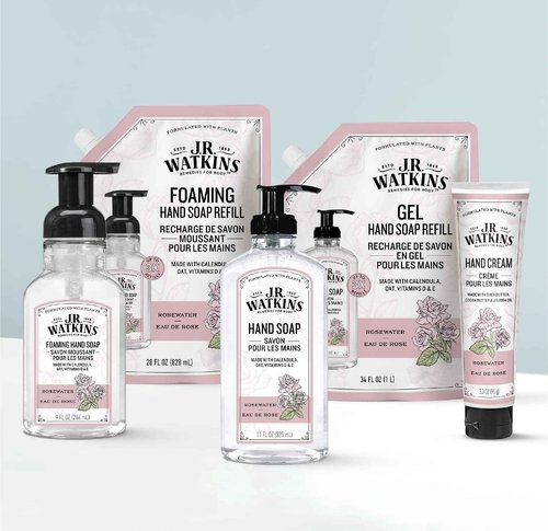 J.R. Watkins Rosewater Liquid Hand Soap Refill Pouch 1 L