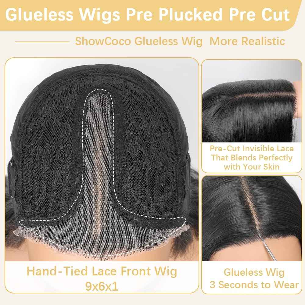 ShowCoco Long Brown to Ombre Blonde Wigs for Women 26 Inch Highlights Blonde Wig Natural Middle Part Synthetic Wavy Hair Heat Resistant Fiber Hair Replacement Wigs for Daily Party 3 Seconds to Wear