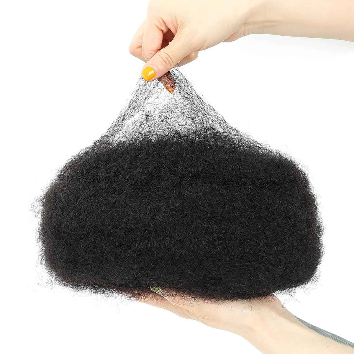 Afro Kinkys Bulk Human Hair, 14 inch 50 Gram 4c Curly Hair for Permanent Sister Locs/Mini Twists/Braids Can Dye and Bleach (Natural Black, 14 Inch)