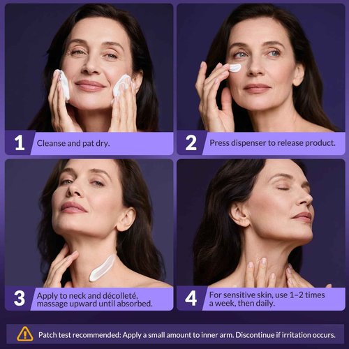 Neck Firming Cream, Wrinkle Cream for Women, Retinol Moisturizer with Collagen and Hyaluronic Acid for Neck, Face and Décolleté, 1.76 fl oz