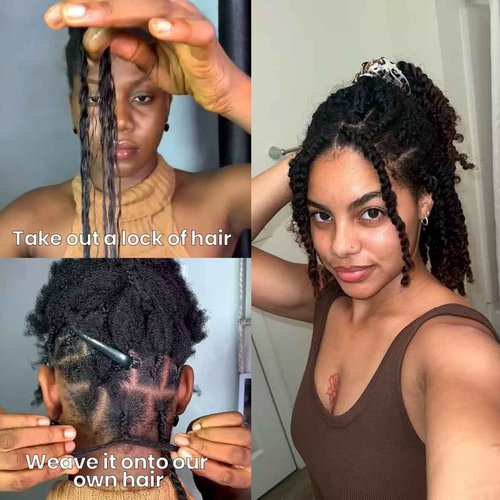 Afro Kinkys Bulk Human Hair for kinky curly Twist Human Braiding Hair For Micro Locs Extensions marley natural Black Color 12 inches 70g/pack