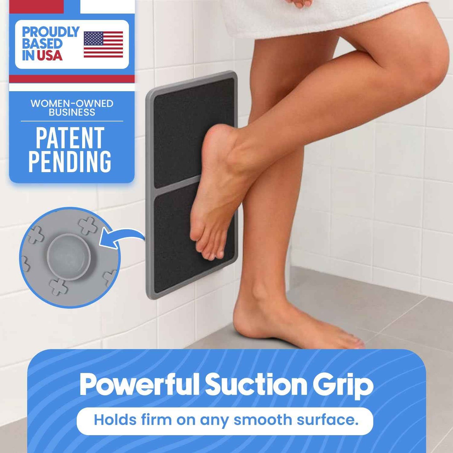 PDQR Premium Pumice Mat for Feet with 100 & 180 Grit Stones, Callus Remover and Exfoliator for Smooth Heels and Toes, Gentle Durable Foot Care Tool for at-Home Pedicure and Spa Softness