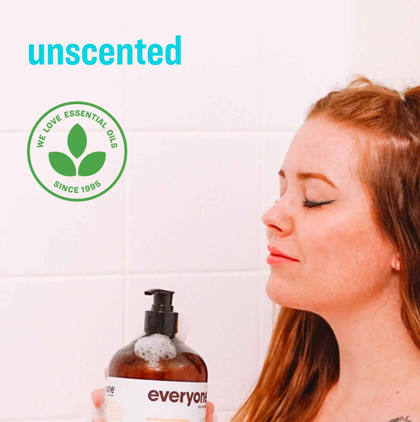 Everyone 3-in-1 Soap, Body Wash, Bubble Bath, Shampoo, 32 Ounce (Pack of 2), Unscented, made for Men and Women