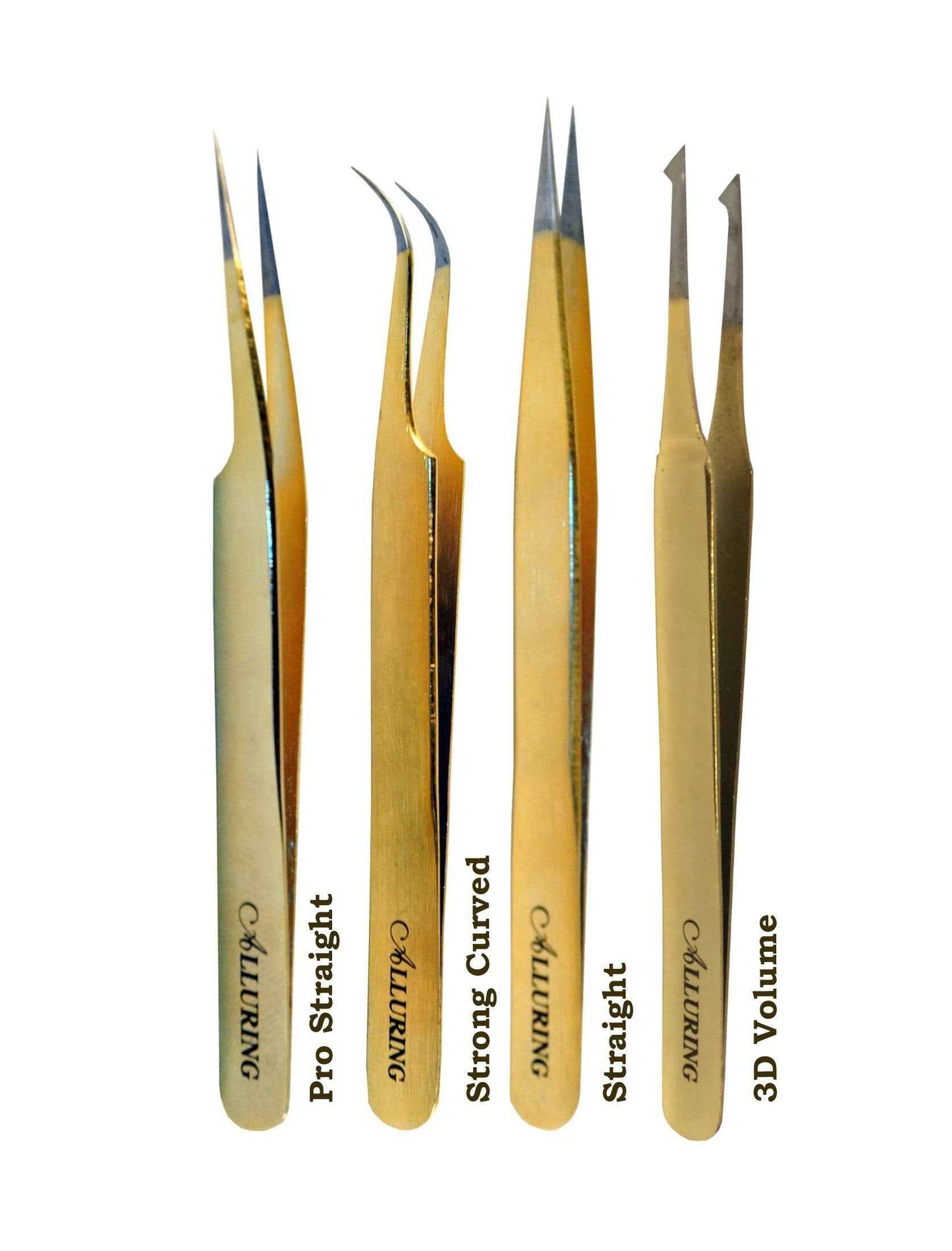 Alluring Gold Tweezers for Eyelash Extension - Straight
