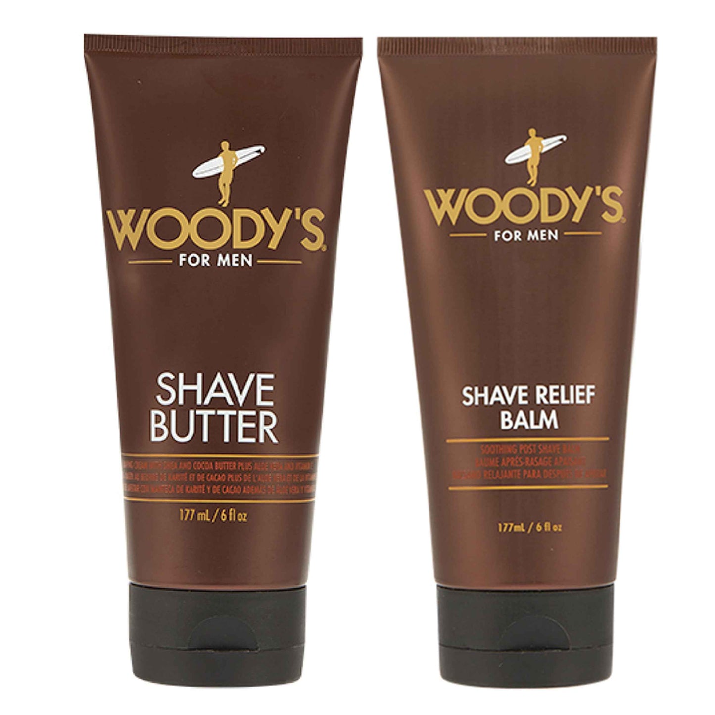 Woody's Shave Butter and Woody's Shave Relief Balm Set, 1.7 Fl Oz Butter, 6 oz. Balm