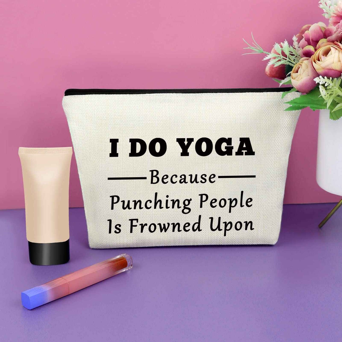 Yoga Gifts for Women Yoga Lover Gift Makeup Bag Birthday Gifts for Yoga Lover Girls Sister Gifts from Sister Cosmetic Bag Thank You Gifts Christmas Gifts for Her Cosmetic Travel Pouch