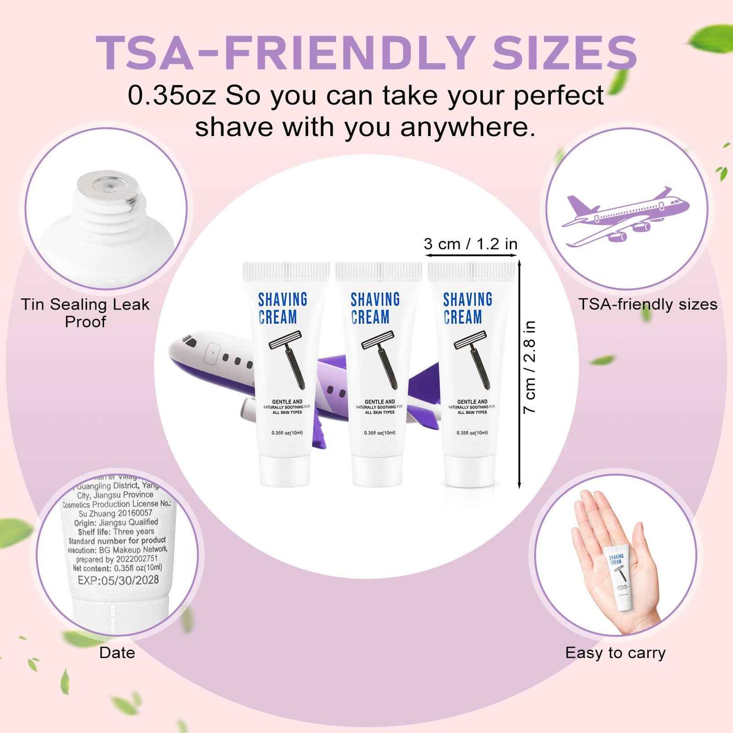 100 Shaving Cream Bulk Travel 10ml/0.35fl oz,Disposable Shaving Cream in Bulk Travel Shave Cream for Hotel Homeless,Verbena