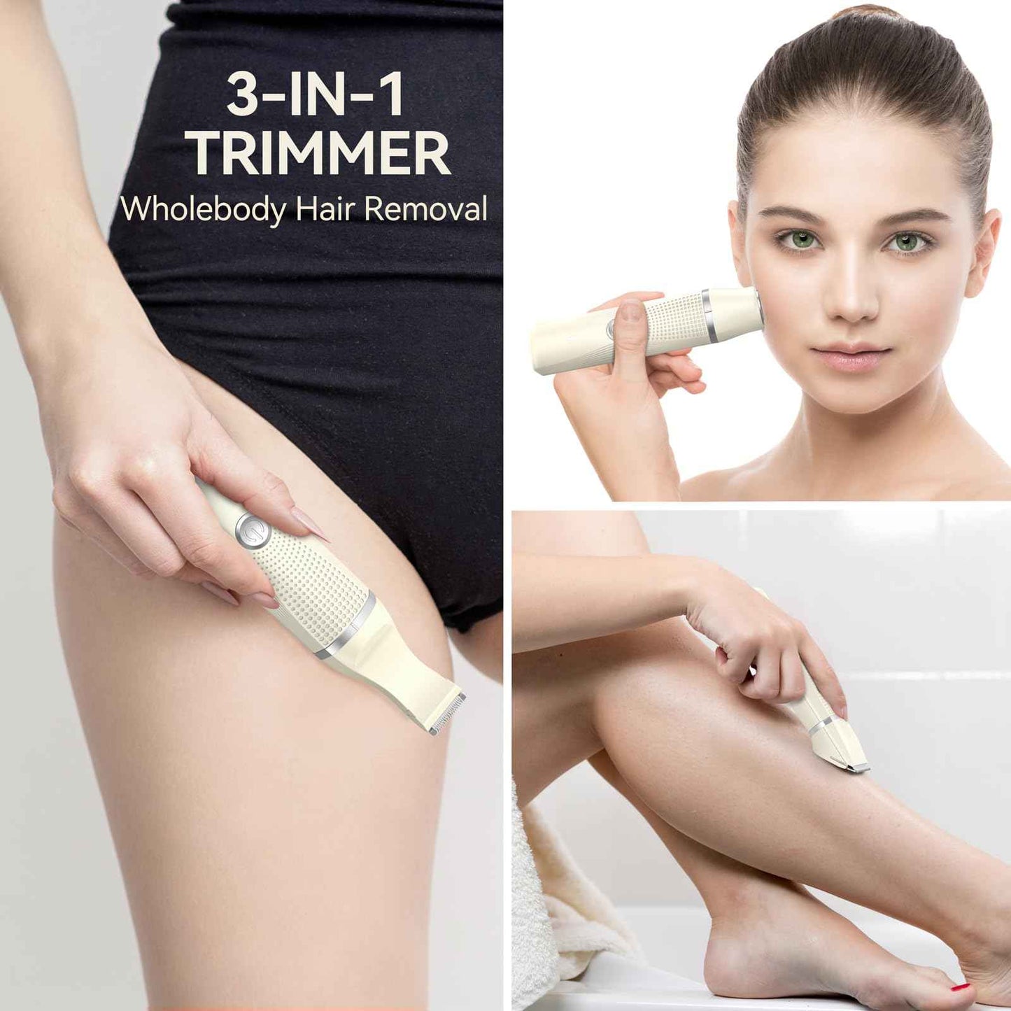 3-in-1 Electric Razor for Women,Pubic Hair Trimmer Bikini Trimmer Waterproof,Hari Trimmer for Women Rechargeable, Trimmers for Grooming,Lady Shaver