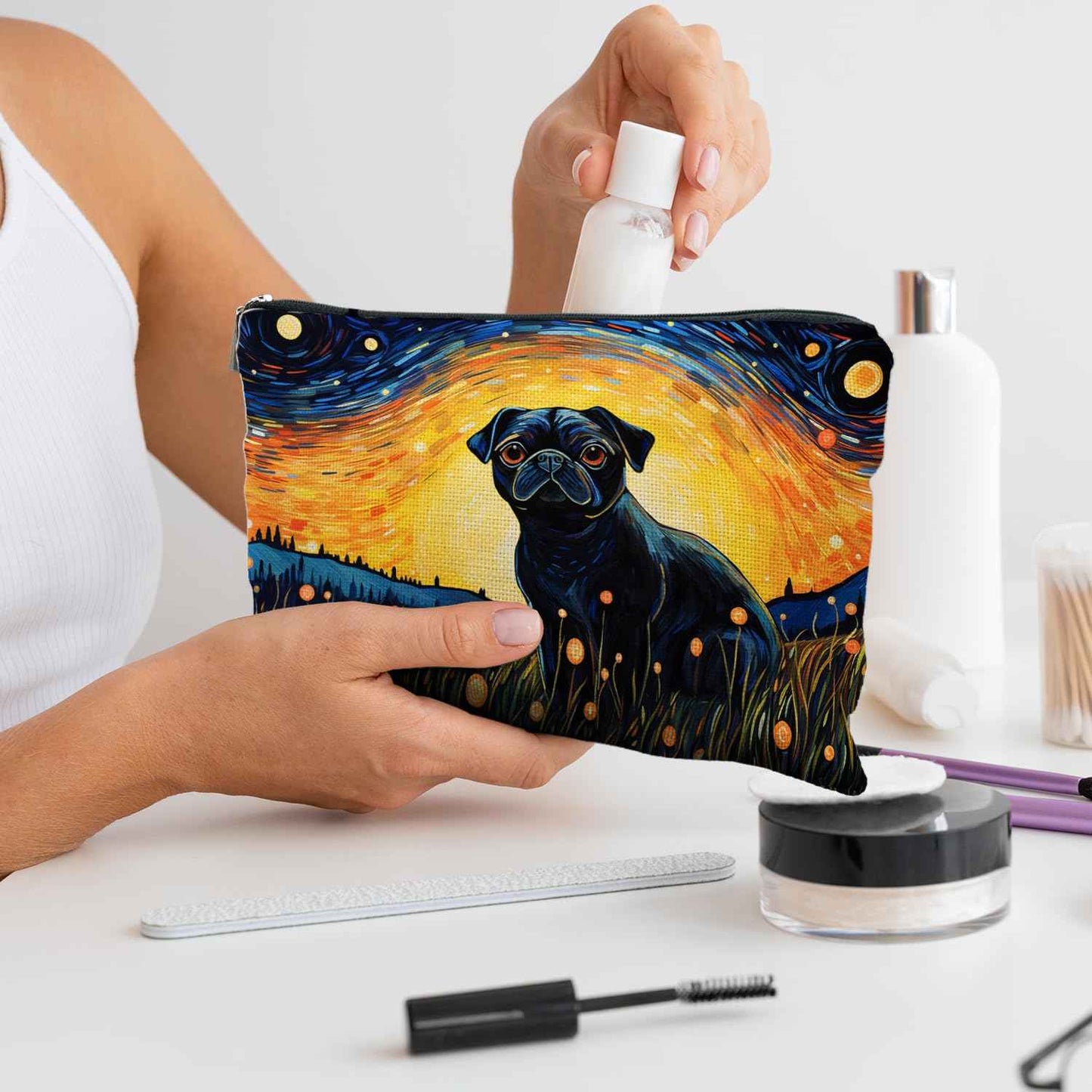 Likjad Pug Makeup Bag - Pug Gifts for Women & Lovers