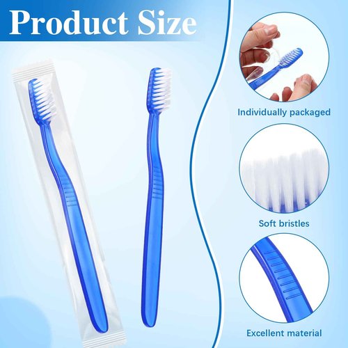 Ziliny 100 Pcs Prepasted Disposable Toothbrushes Bulk Individually Wrapped Pre Pasted Soft Bristle Set Travel Colorful Toothbrushes for Homeless Gift Hotel Camping Travel