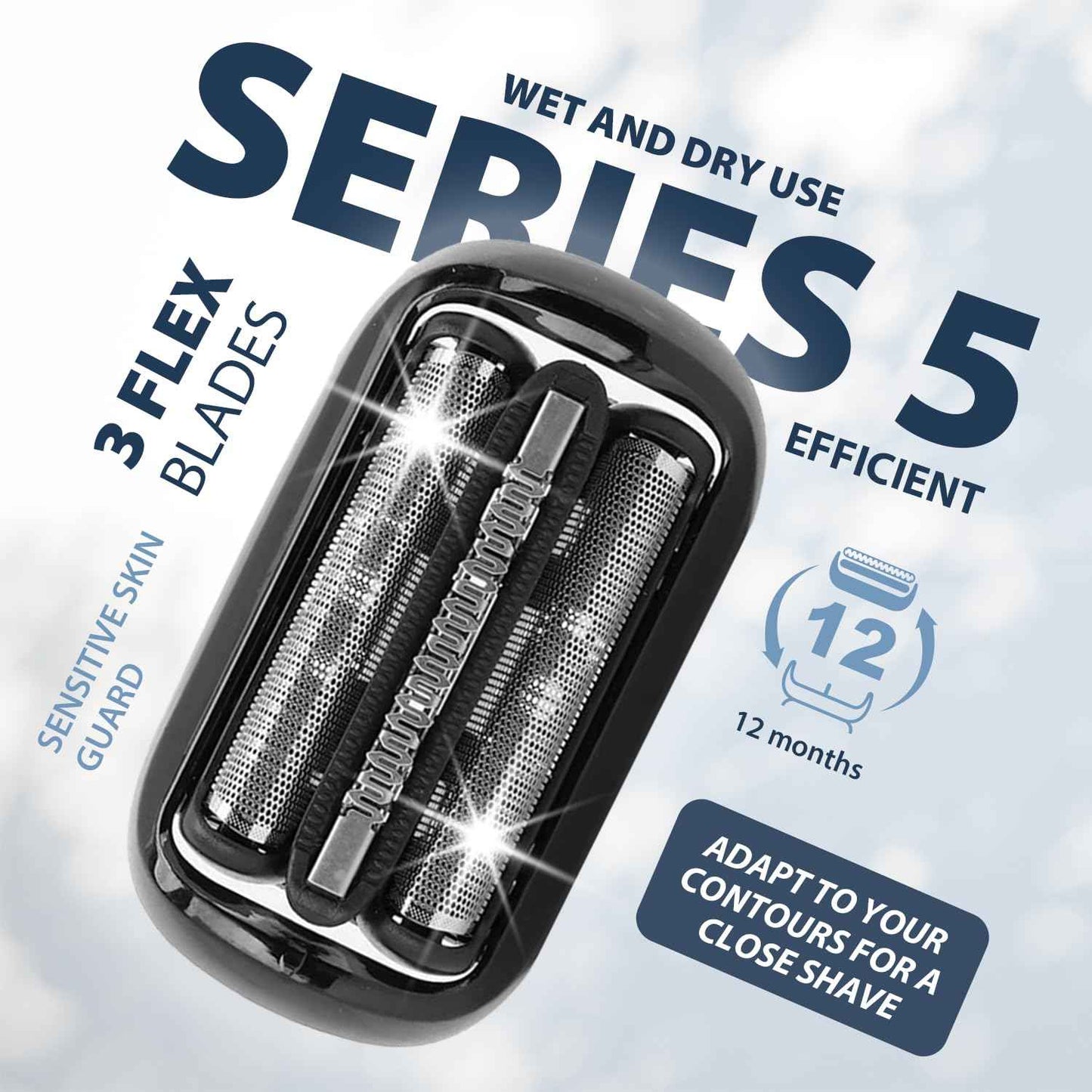 54B Replacement Head Shaver Head Compatible with Shaving Razor Head, Suitable for 5118s, 5120s and 5150cs.