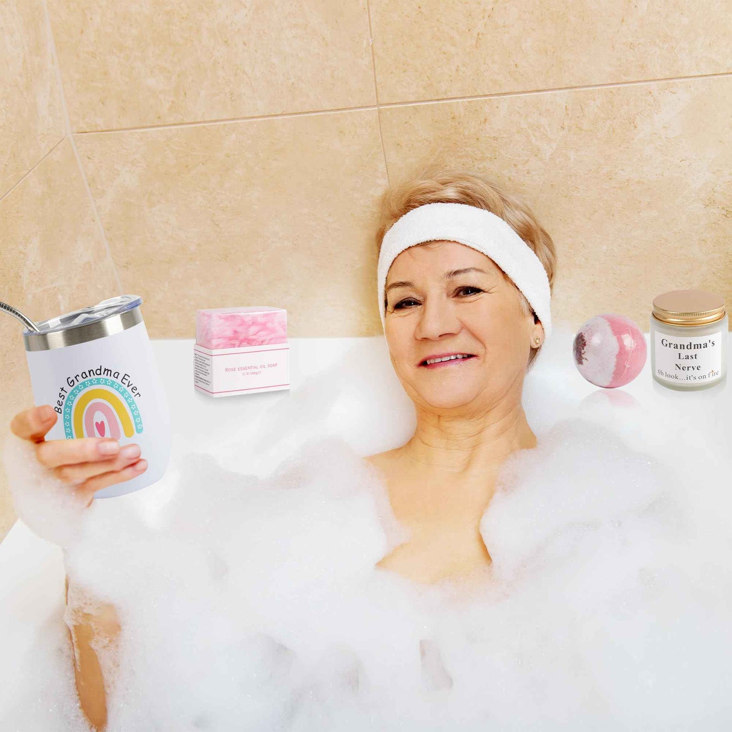 12 Pieces Grandma Gifts Box,Christmas Gifts for Grandma from Granddaughter Grandson,Nana Gift Basket Grandma Birthday Gift for Gigi Grandmother