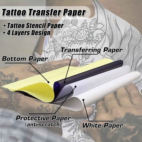 40Pcs Tattoo Skins with Transfer Papers - YONGDA 20Pcs Fake Skin Tattoo Practice Skins Double Sides and 20Pcs Thermal Stencil Papers for Beginners and Artists Tattooing Supplies