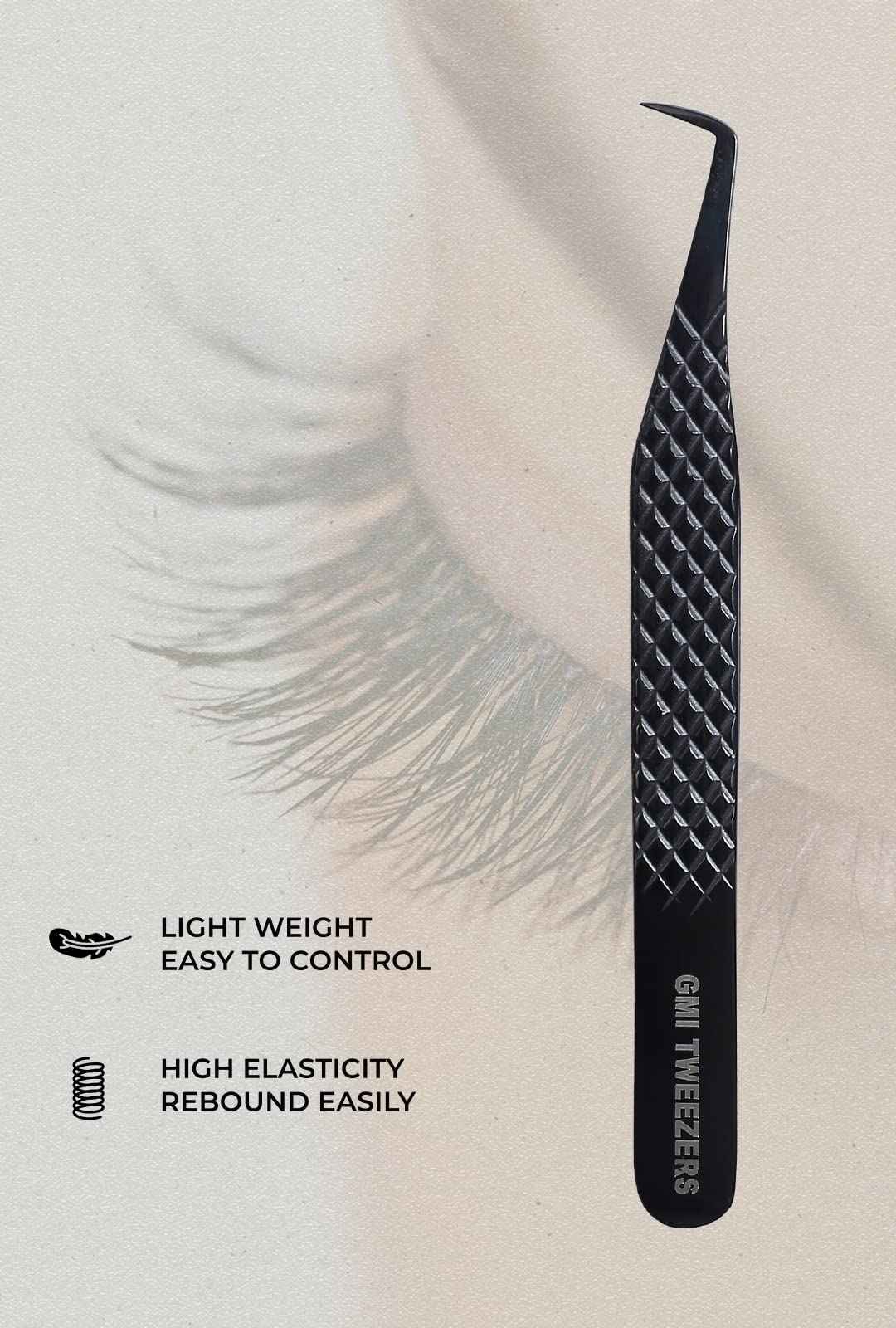 GMI TWEEZERS GMI Lash Tweezers - Set of 5 Eyelash Tweezers- Stainless Steel Eyelash Extension Tweezers - Multipurpose Lash Tweezers T2233 Tweezer