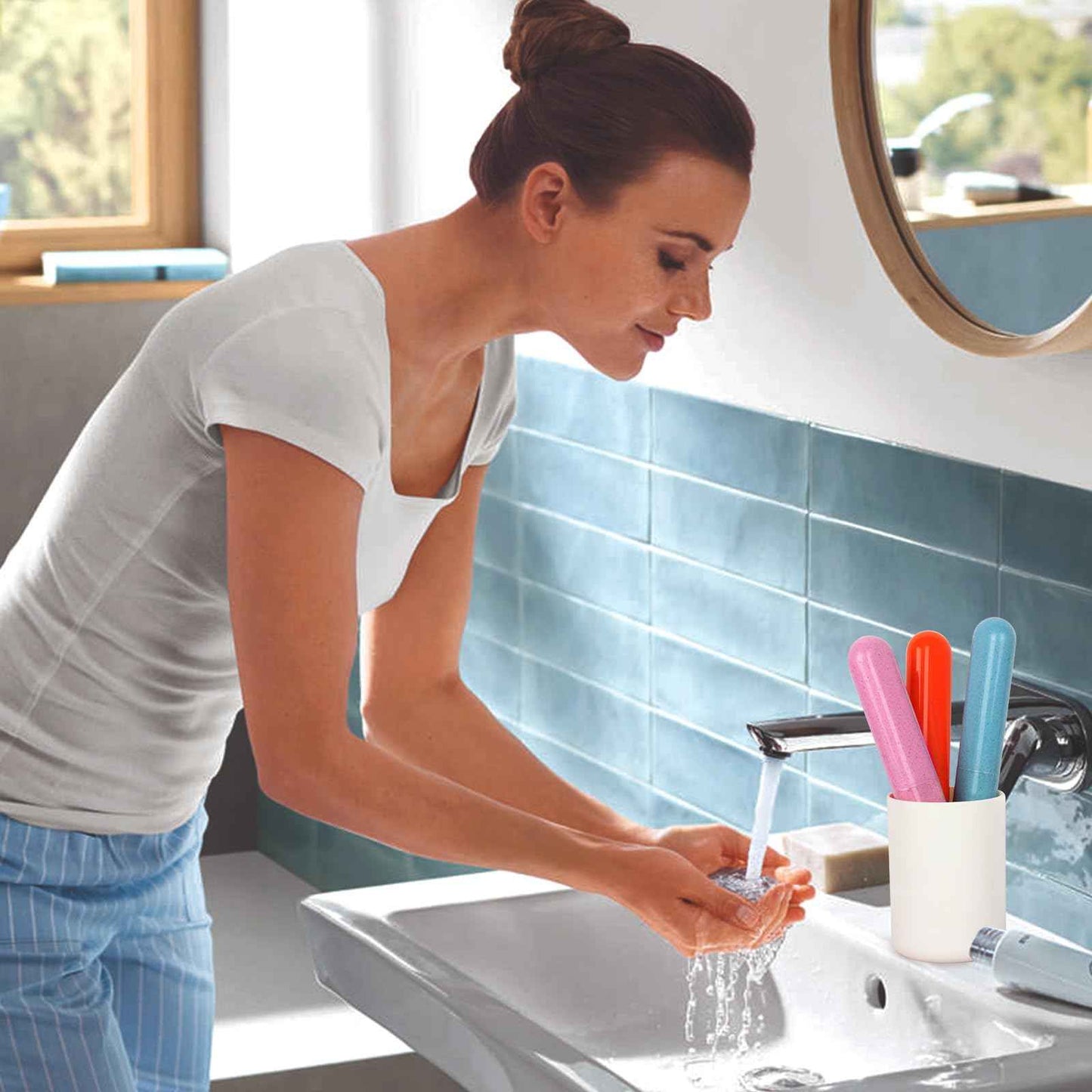 Eaezerav 6 Pack Toothbrush Travel Case, Travel Toothbrush Holder, Sanitary Toothbrush Storage, Eco-friendly Toothbrush Protector Covering for Traveling, Business, Camping, Home, School