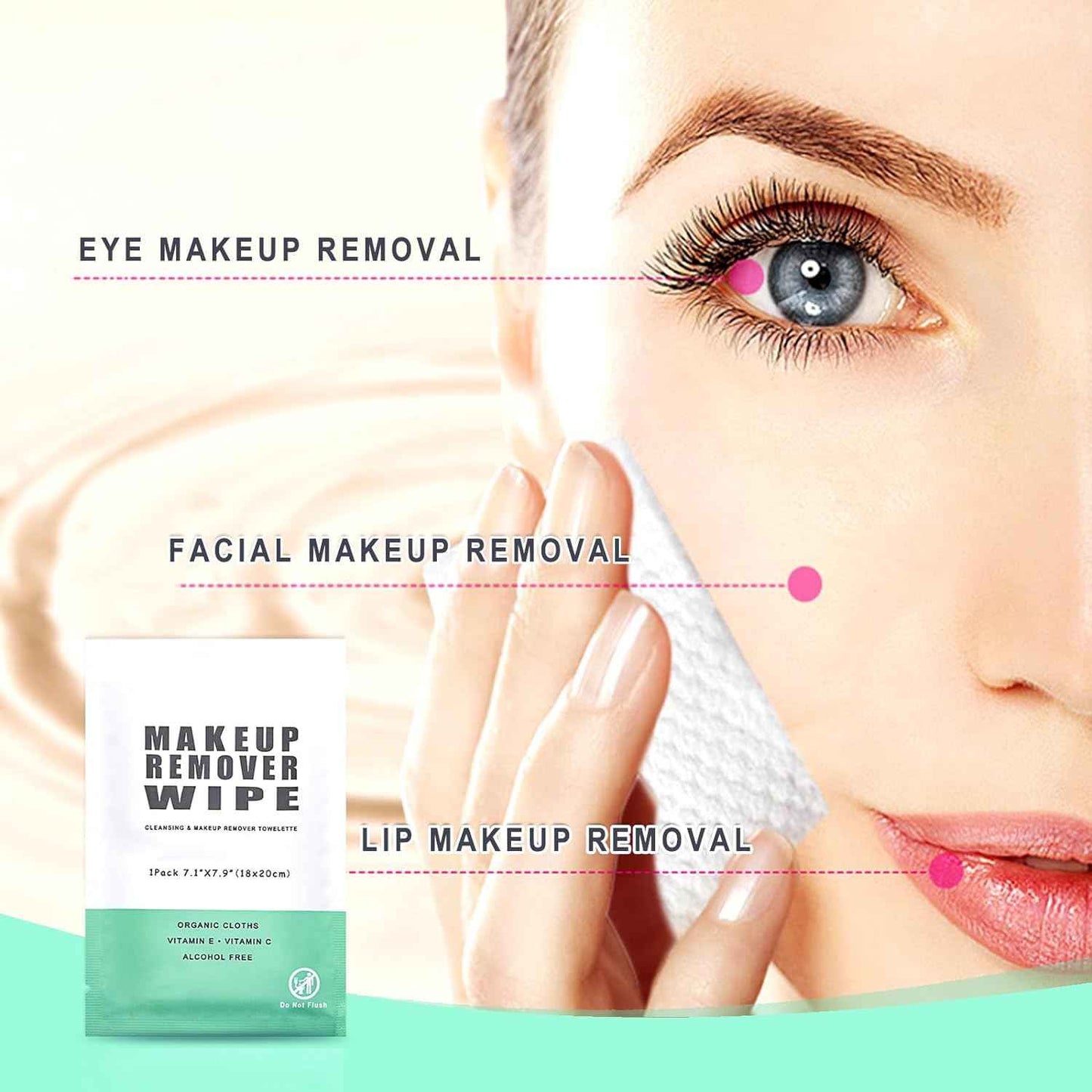 200 Individual Makeup Remover Wipes, Individually Wrapped Face Cleansing Wipes - Travel Makeup Remover Cloth for Travel, Hotel, Skin Care