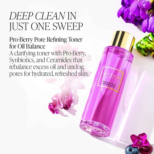 BYROE Pro-Berry Toner for Face | Balance Skin & Clarify Pores with Ceramides | Hydrating Alcohol-Free Formula | Clarify Acne Prone and Oily Skin | Vegan, 100 ml