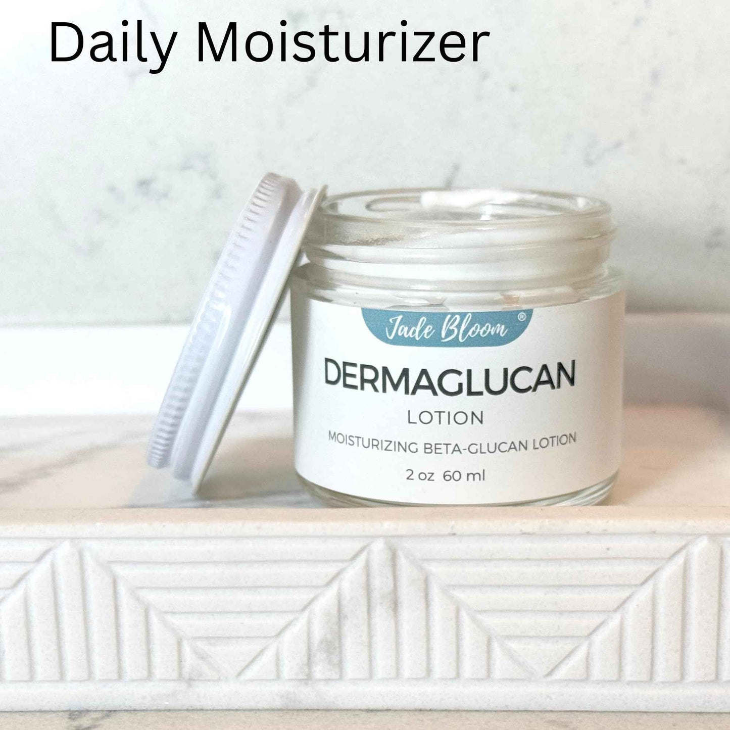 Jade Bloom Dermaglucan Beta Glucan Cream Lotion Moisturizer Skincare | Daily Hydrating Face & Body Hydration, (4oz)