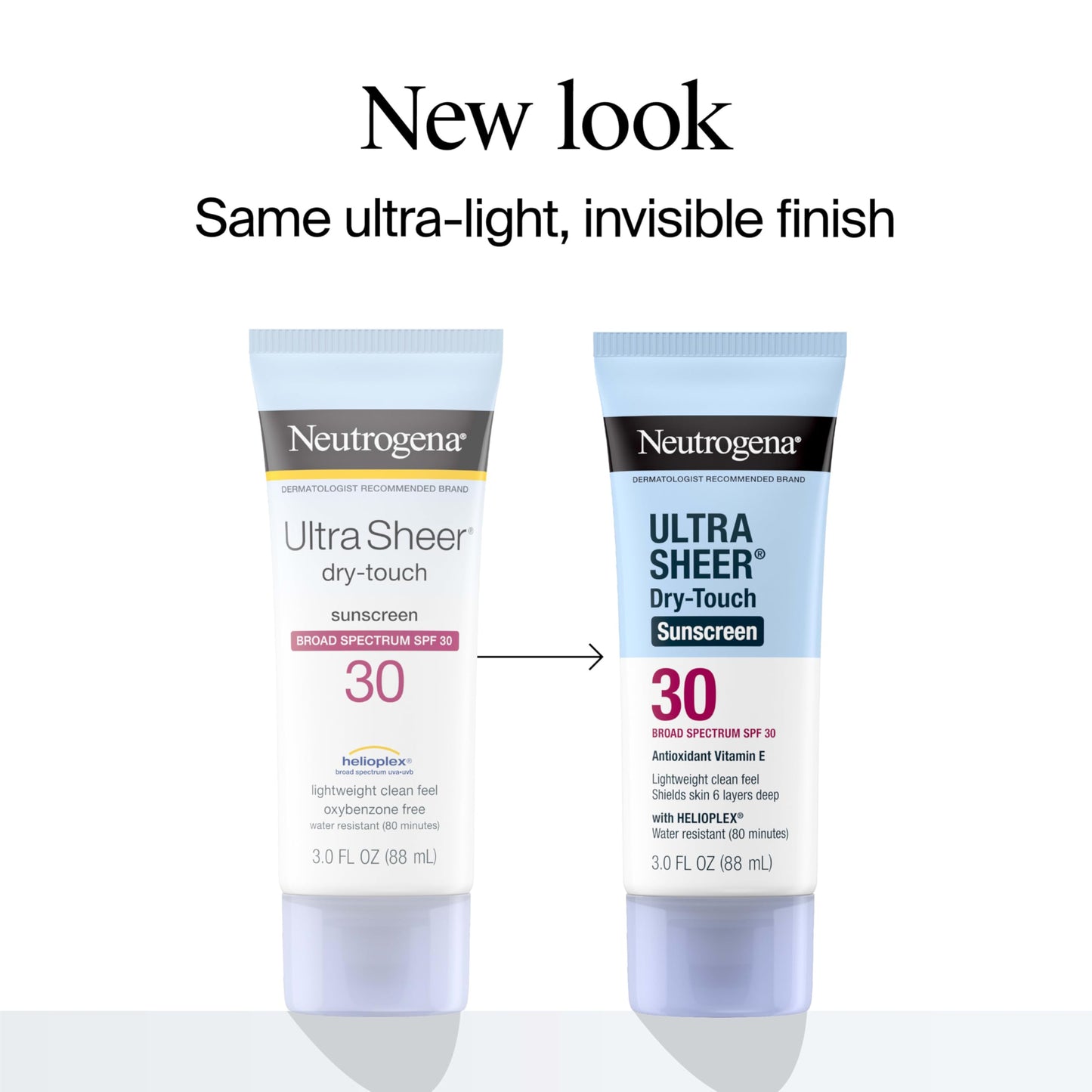 Neutrogena Ultra Sheer Dry-Touch Sunscreen for Face & Body, Helioplex SPF 30 Broad Spectrum UVA/UVB, Lightweight, Water Resistant & Non-Greasy, Hawaii Act 104 compliant, Travel Size 3 fl oz, Pack of 3
