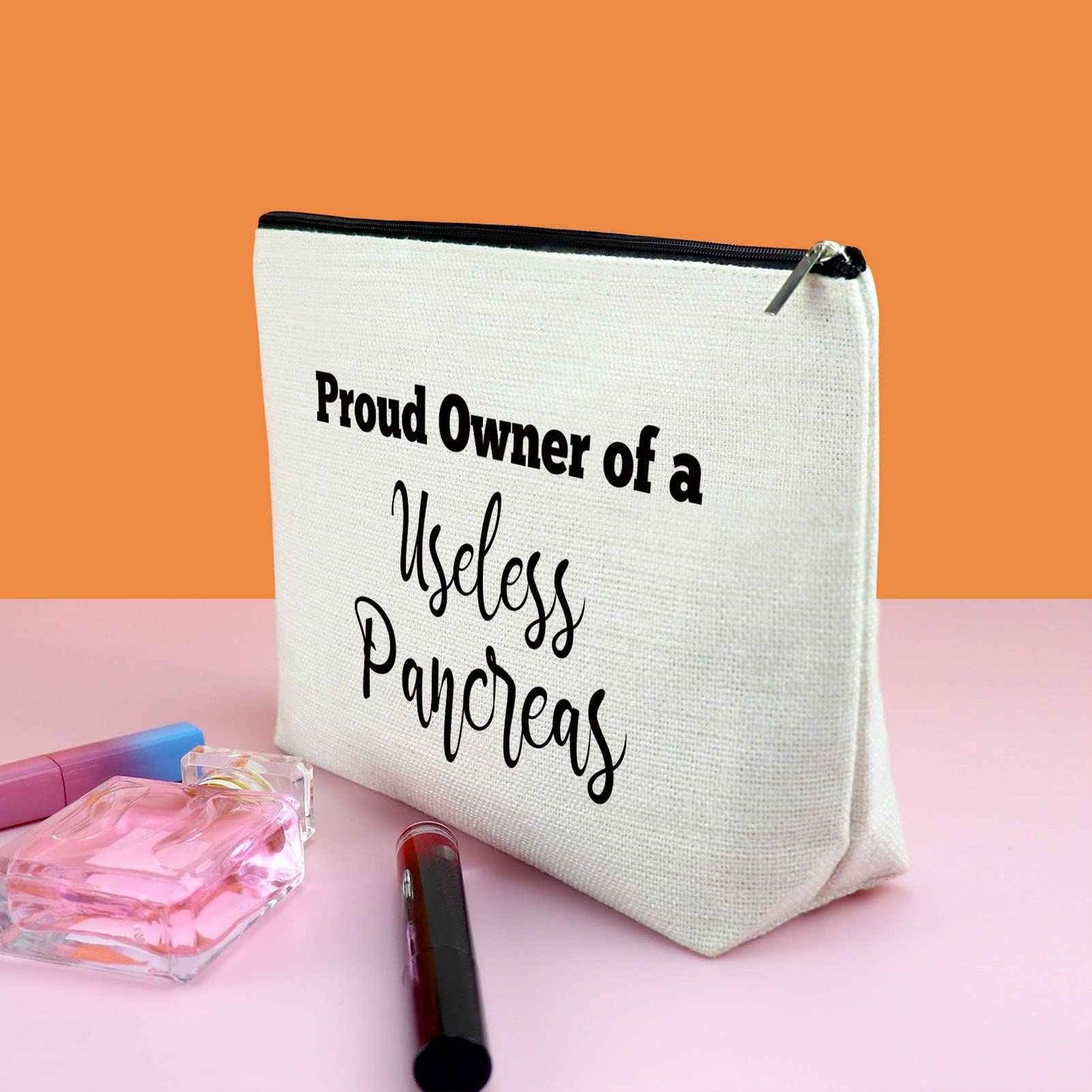 Gfhzdmf Diabetes Gift Diabetes Awareness Gift for Women Makeup Bag Support Present Diabetic Emergency Supply Bag for Diabetic Patient Grandma Cosmetic Pouch Birthday Present for Her Travel Pouch