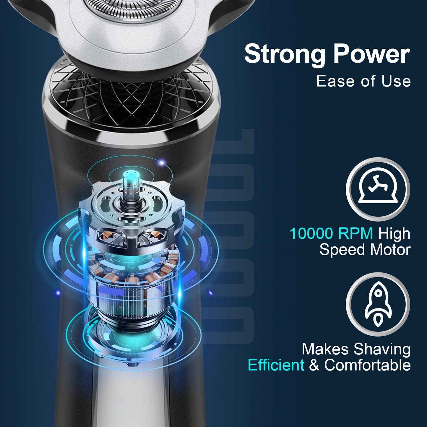 Electric Razor for Men with Travel Case, SweetLF 100% Waterproof Electric Shaver,Wet Dry Shaving/Rechargeable/Sideburns/Trimmer/Nose Trimmer/Type C Charging Cable