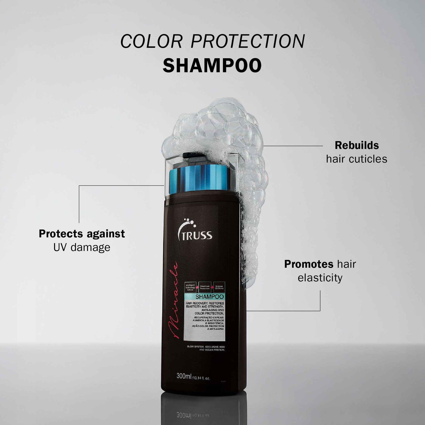 TRUSS Miracle Hair Shampoo - Anti-Aging & Color Protection Hair Shampoo for Women & Men - Formulated with Keratin & Vitamin E to Help Restore Elasticity & Shine (10.14 oz)