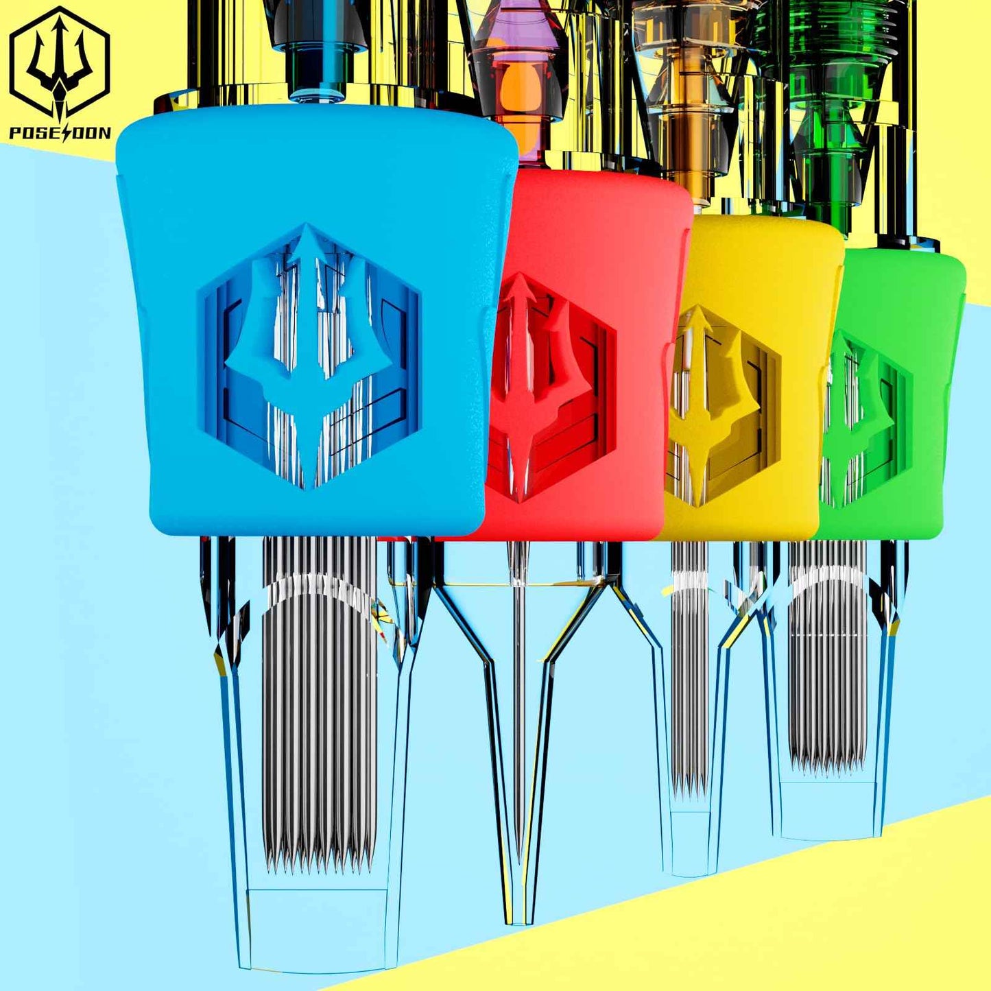 Poseidon 50Pcs Tattoo Cartridge Needles Assorted Mixed Size Round Liner Shader Magnum Curved/Round Mag # 12 Standard 3RL 5RL 7RL 9RL 5RS 7RS 9RS 7RM 9RM 9M1 Disposable Membrane for Tattoo Pen