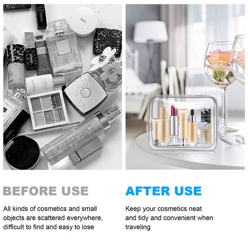 Aucuu 3 Pack Clear Travel Bags, TSA Approved Toiletry Bags, PVC Waterproof Travel Wash Bags Cosmetic Bag Transparent Pouch For Traveling