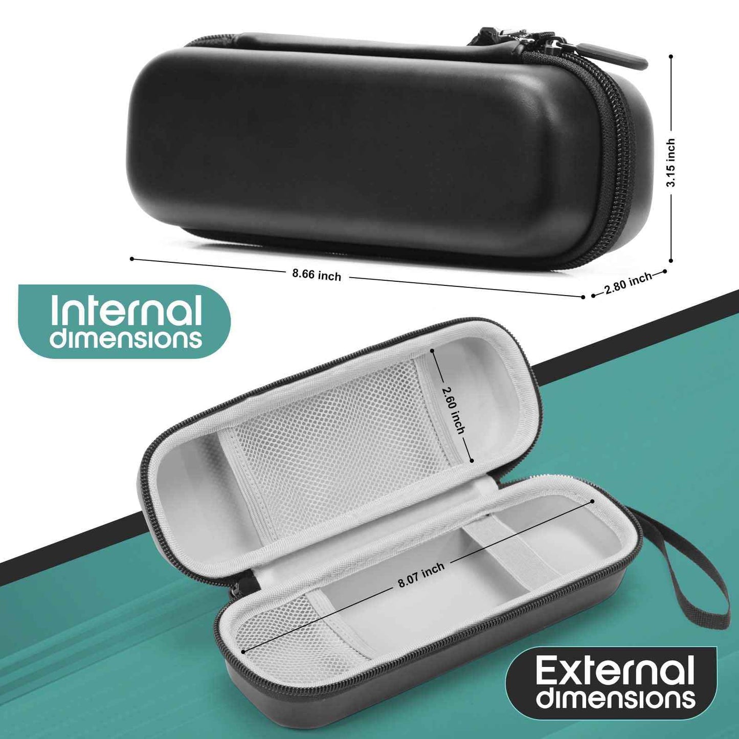 SnawikiBag Toothbrush Travel Case Compatible with Oral-B Pro 1000 3000 5000 7000 7500 9600/ for Philips/for Sonicare/for ProtectiveClean 4100 5100 6500 7500 Electric Toothbrush (Only Case-Black/Gray)