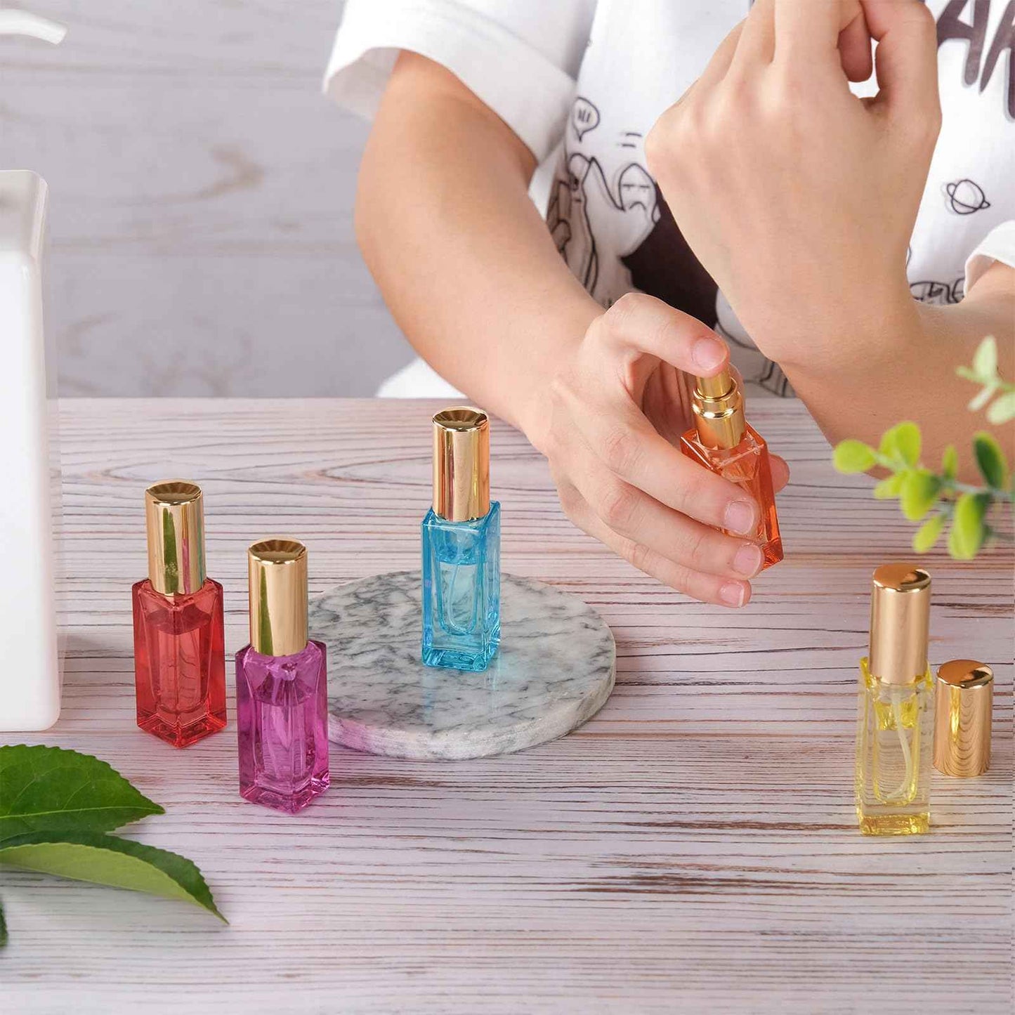 RAMFIYN 5pcs 6ml Refillable Perfume Bottle Travel Atomizer Set - Glass, Multi Color, High Precision Nozzle